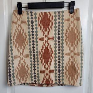 JUNIPER BLU Aztec Print Skirt